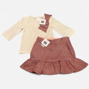 NWT Janie & Jack Red Houndstooth Matching Set